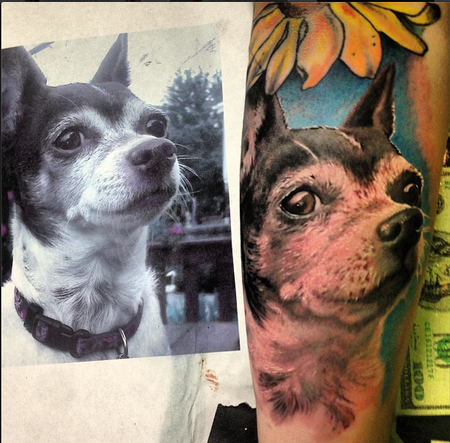 Tattoos - Chihuahua Portrait Tattoo - 77923
